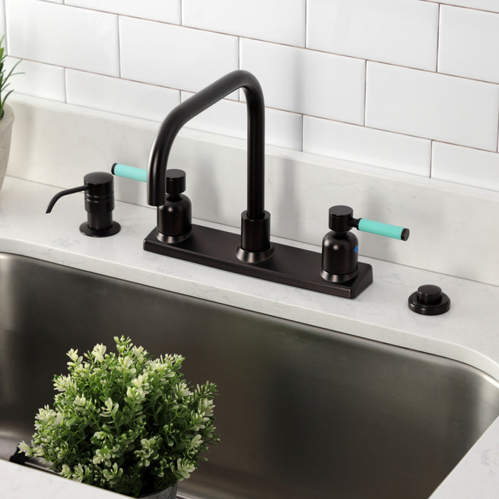 Kingston Sona FB2145DKL - Kaiser Two-Handle 2-Hole 8" Centerset Kitchen Faucet, Oil Rubbed Bronze