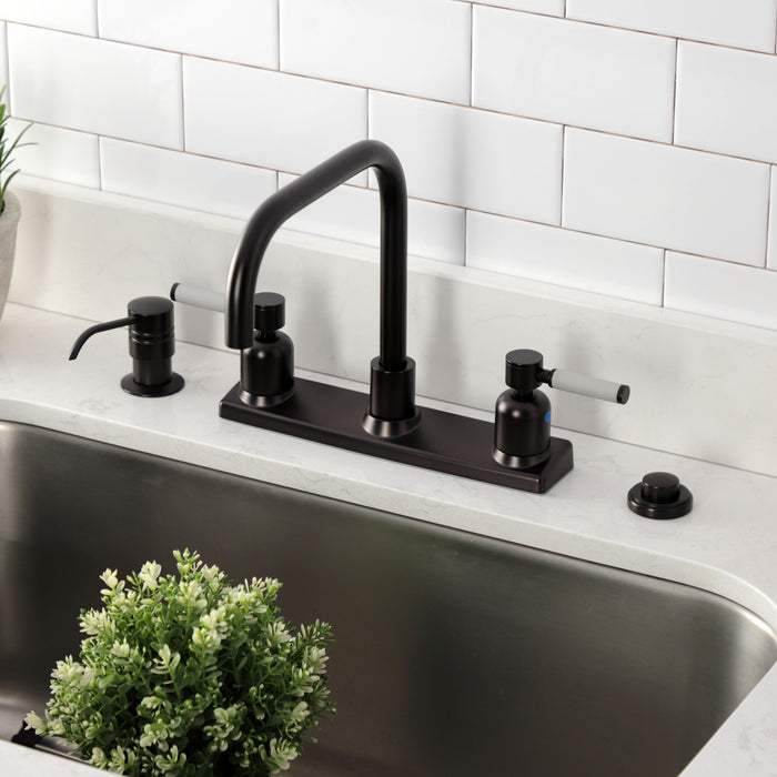 Kingston Sona FB2145DKL - Kaiser Two-Handle 2-Hole 8" Centerset Kitchen Faucet, Oil Rubbed Bronze