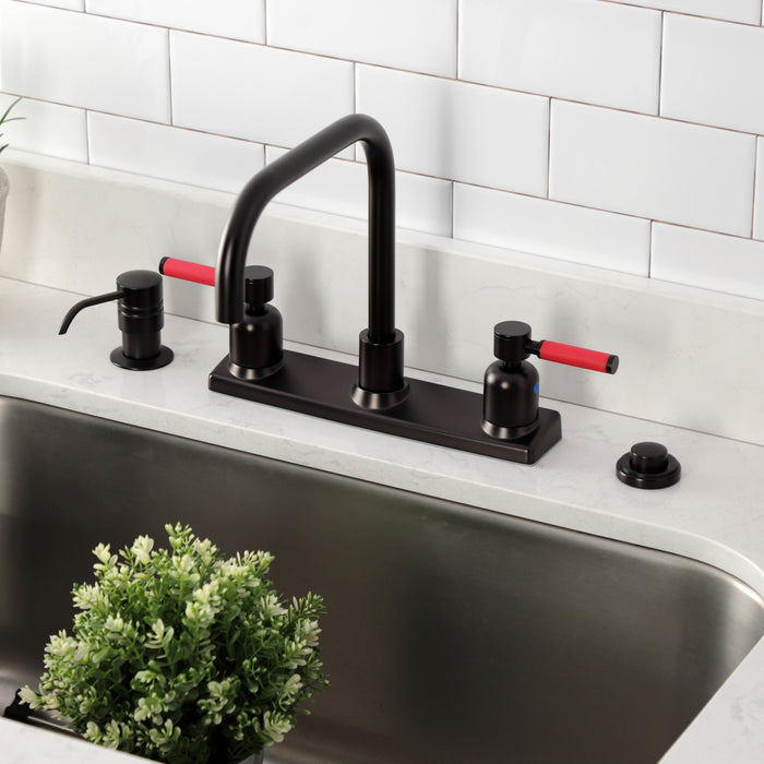 Kingston Sona FB2145DKL - Kaiser Two-Handle 2-Hole 8" Centerset Kitchen Faucet, Oil Rubbed Bronze