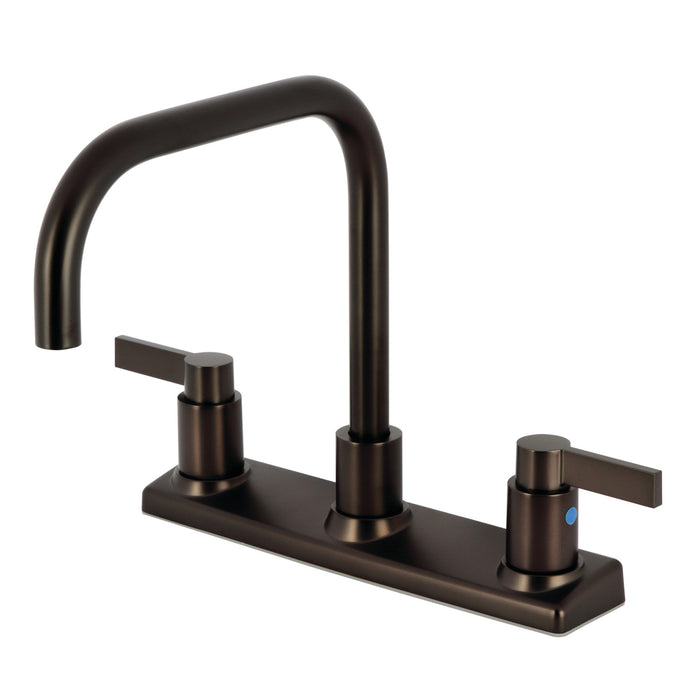 NuvoFusion FB2145NDL Two-Handle 2-Hole Deck Mount 8" Centerset Kitchen Faucet, Oil Rubbed Bronze