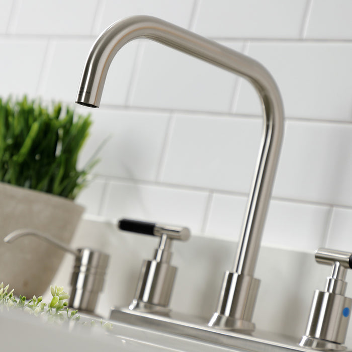 Kingston Sona FB2148CKL - Kaiser Two-Handle 2-Hole 8" Centerset Kitchen Faucet, Brushed Nickel