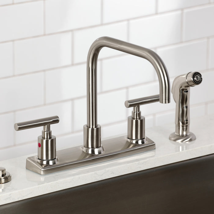 Kingston Sona FB2148CML - Manhattan Two-Handle 2-Hole 8" Centerset Kitchen Faucet, Brushed Nickel