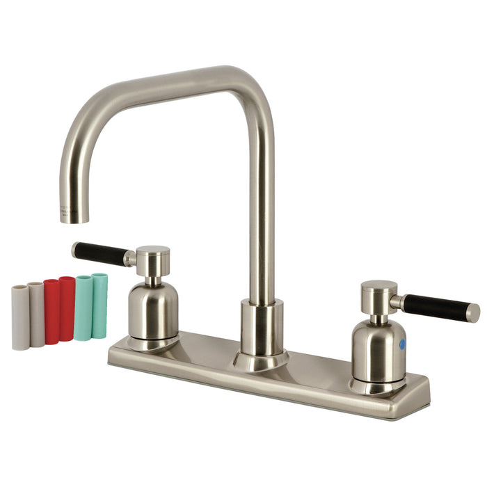 Kingston Sona FB2148DKL - Kaiser Two-Handle 2-Hole 8" Centerset Kitchen Faucet, Brushed Nickel
