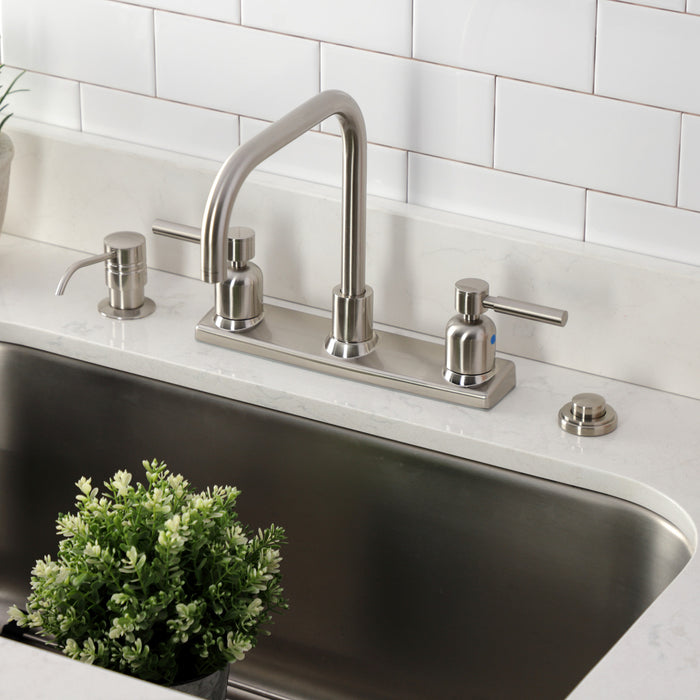 Kingston Sona FB2148DL - Concord Two-Handle 2-Hole 8" Centerset Kitchen Faucet, Brushed Nickel