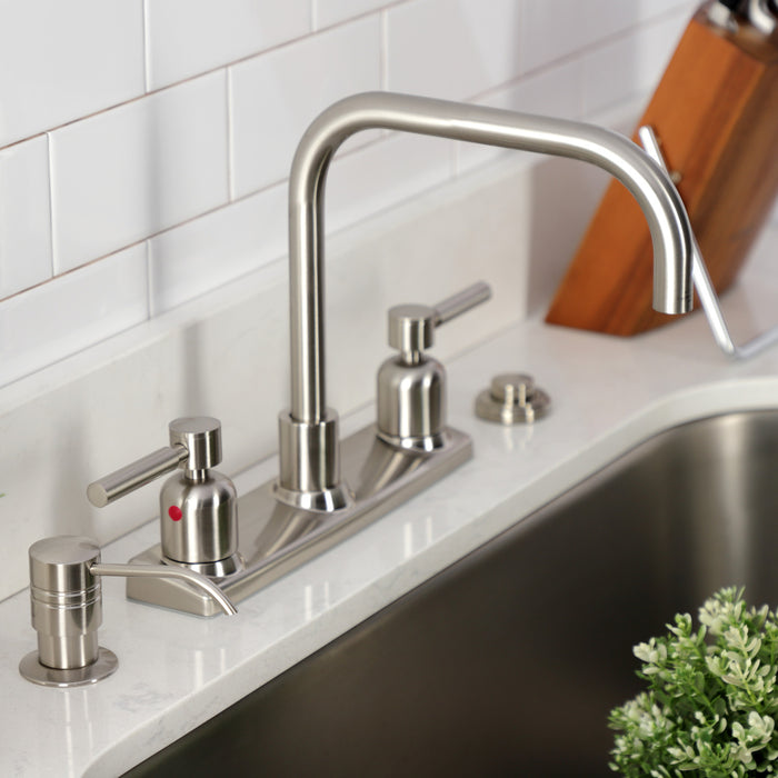 Kingston Sona FB2148DL - Concord Two-Handle 2-Hole 8" Centerset Kitchen Faucet, Brushed Nickel