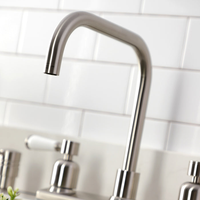 Kingston Tulare FB2148DPL - Paris Two-Handle 2-Hole 8" Centerset Kitchen Faucet, Brushed Nickel