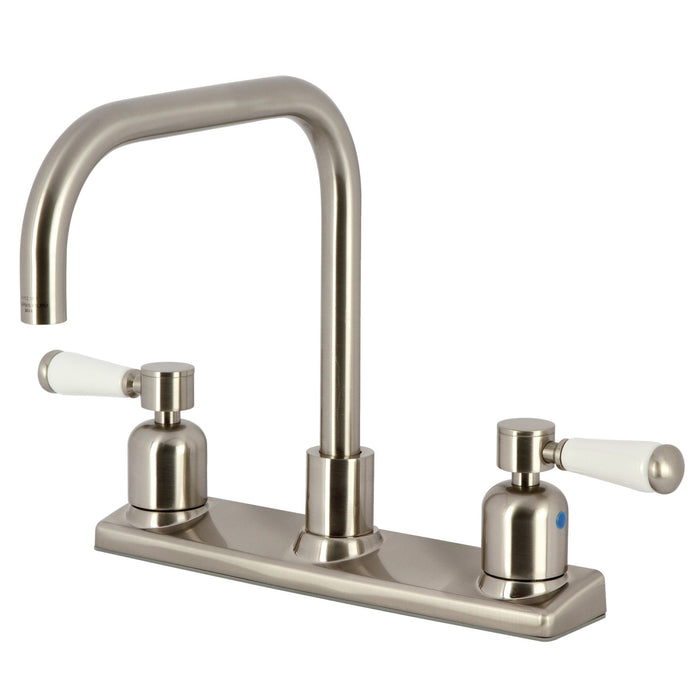 Kingston Tulare FB2148DPL - Paris Two-Handle 2-Hole 8" Centerset Kitchen Faucet, Brushed Nickel