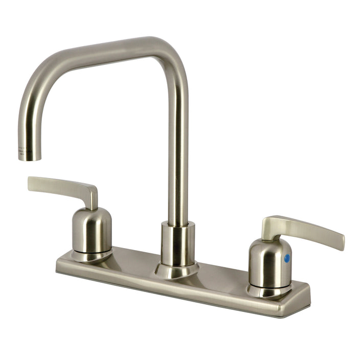 Kingston Tulare FB2148EFL - Centurion Two-Handle 2-Hole 8" Centerset Kitchen Faucet, Brushed Nickel