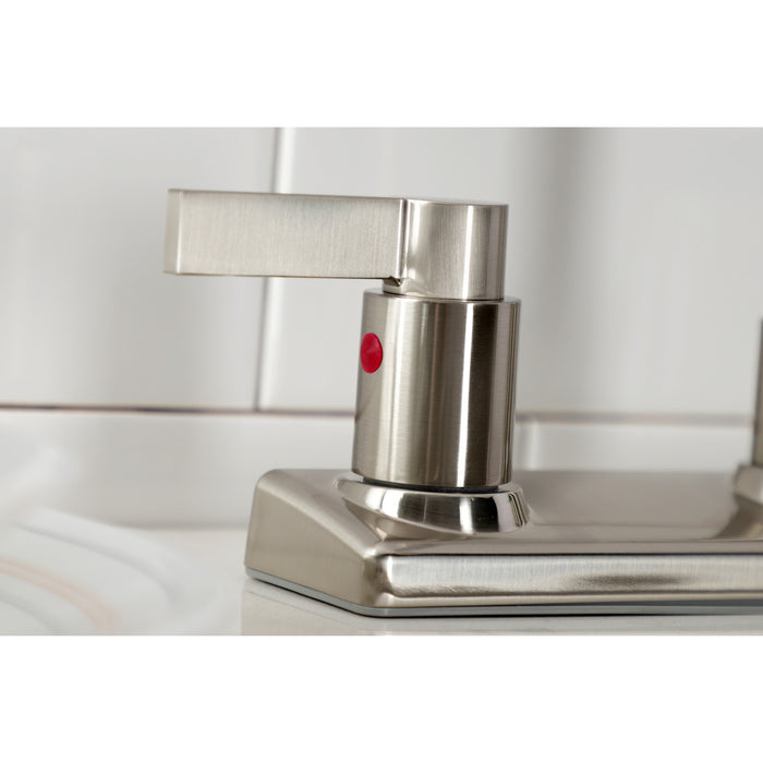 Kingston Sona FB2148NDL - NuvoFusion Two-Handle 2-Hole 8" Centerset Kitchen Faucet, Brushed Nickel