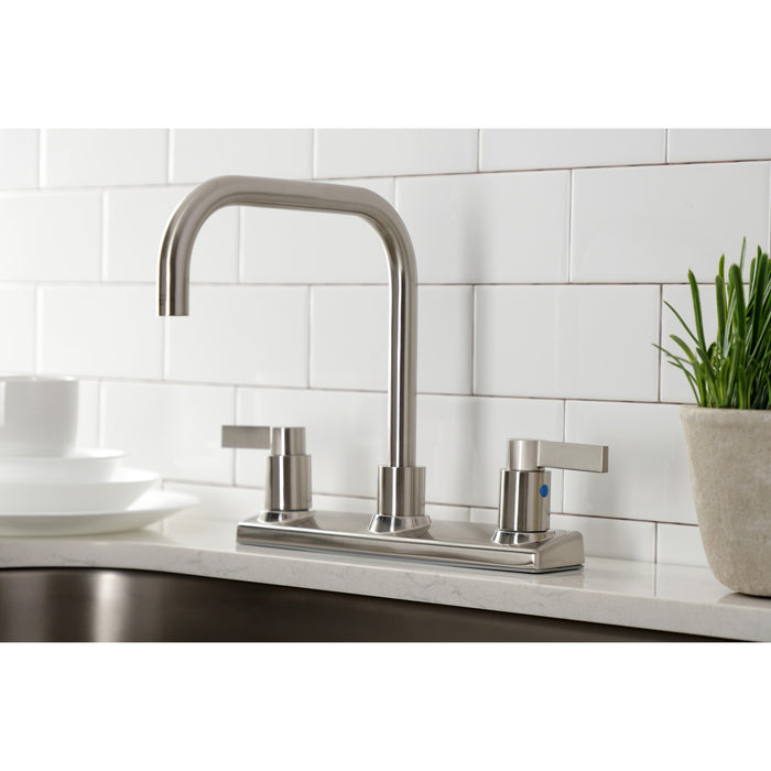 Kingston Sona FB2148NDL - NuvoFusion Two-Handle 2-Hole 8" Centerset Kitchen Faucet, Brushed Nickel