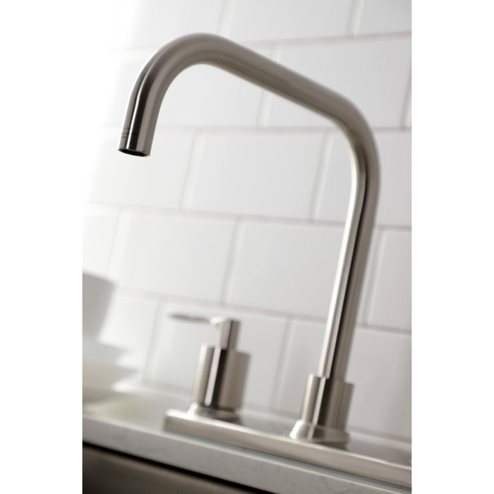 Kingston Tulare FB2148SVL - Serena Two-Handle 2-Hole 8" Centerset Kitchen Faucet, Brushed Nickel