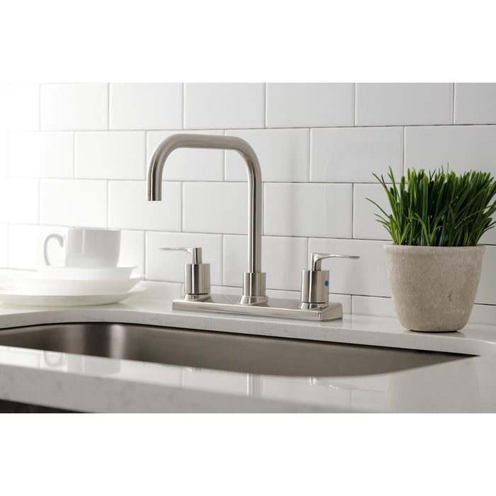 Kingston Tulare FB2148SVL - Serena Two-Handle 2-Hole 8" Centerset Kitchen Faucet, Brushed Nickel