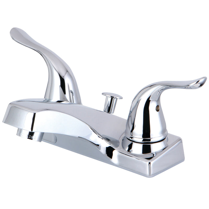 Kingston Yosemite FB2201YL Double-Handle 3-Hole Deck Mount 4-Inch Centerset Bathroom Faucet with ABS Pop-Up Drain, Polished Chrome