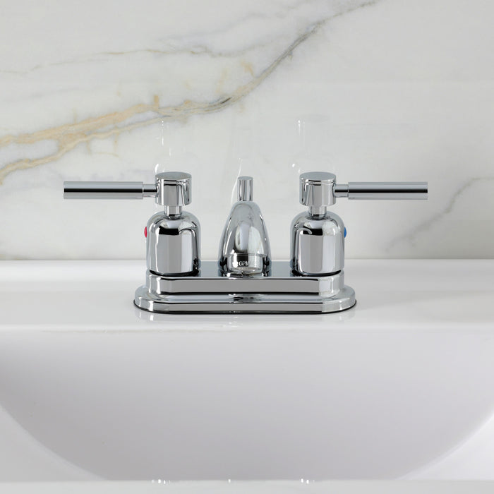Kingston Tulare FB2601DL - Concord Double-Handle 3-Hole Deck Mount 4-Inch Centerset Bathroom Faucet with Pop-Up Drain, Polished Chrome