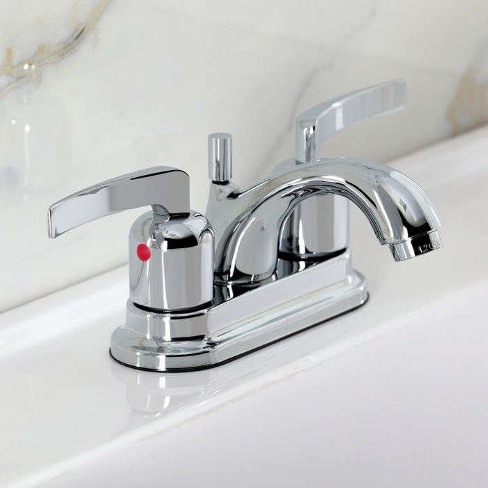 Kingston Tulare FB2601EFL - Centurion Double-Handle 3-Hole Deck Mount 4-Inch Centerset Bathroom Faucet with Pop-Up Drain, Polished Chrome