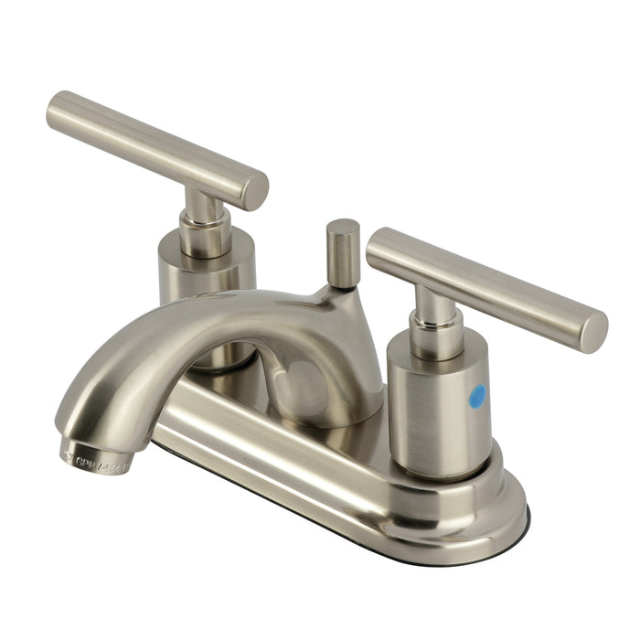 Manhattan FB2608CML Two-Handle 3-Hole Deck Mount 4" Centerset Bathroom Faucet with Pop-Up Drain, Brushed Nickel