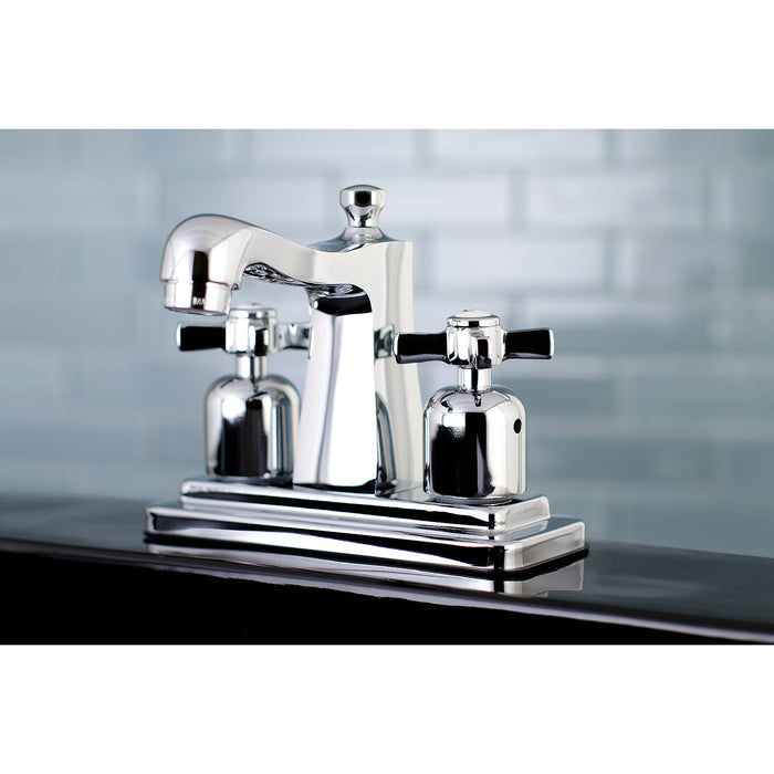 Kingston Tulare FB4641ZX - Millennium Double-Handle 3-Hole Deck Mount 4-Inch Centerset Bathroom Faucet with Pop-Up Drain, Polished Chrome