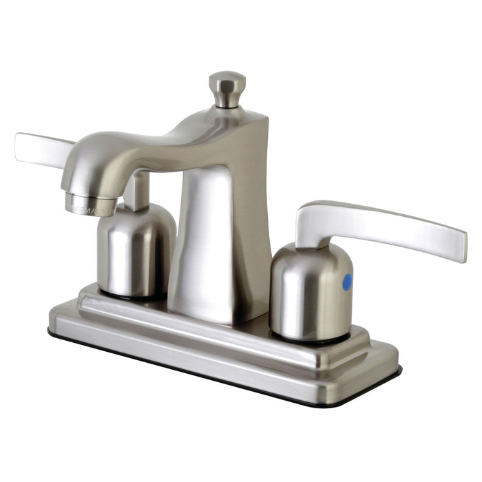 Kingston Tulare FB4648EFL - Centurion Double-Handle 3-Hole Deck Mount 4-Inch Centerset Bathroom Faucet with Pop-Up Drain, Brushed Nickel