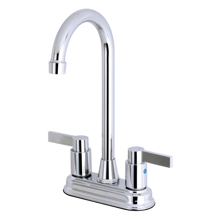 NuvoFusion FB491NDL Two-Handle 2-Hole Deck Mount Bar Faucet, Polished Chrome