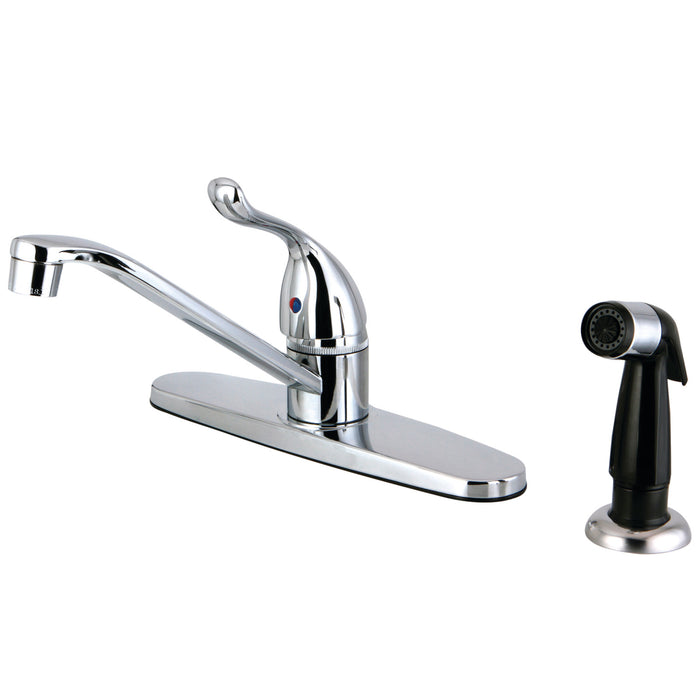 Kingston Tulare FB5571YL - Yosemite One-Handle 4-Hole 8" Centerset Kitchen Faucet with Side Sprayer, Polished Chrome