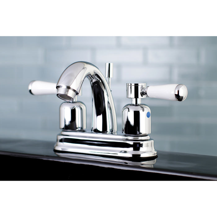 Kingston Tulare FB5611DPL - Paris Double-Handle 3-Hole Deck Mount 4-Inch Centerset Bathroom Faucet with Pop-Up Drain, Polished Chrome