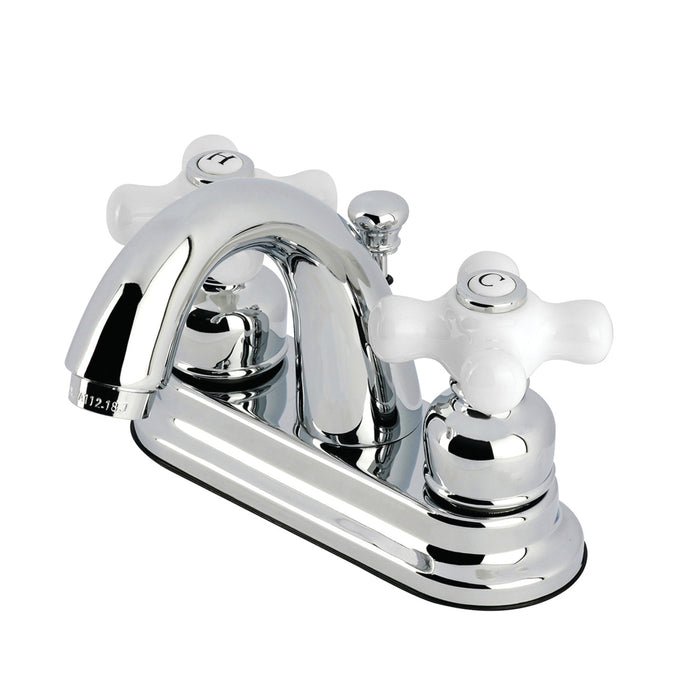 Kingston Heirloom FB5611PX - Restoration Double-Handle 3-Hole Deck Mount 4-Inch Centerset Bathroom Faucet with Pop-Up Drain, Polished Chrome