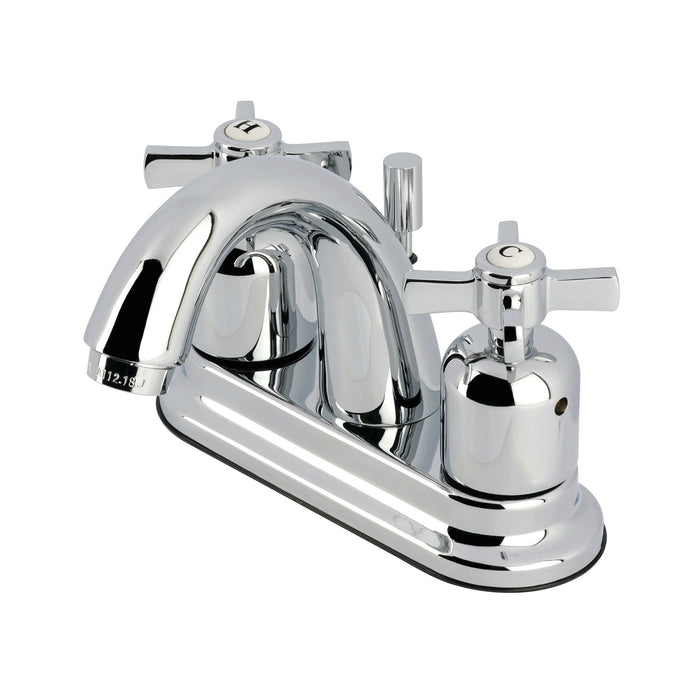 Kingston Tulare FB5611ZX - Millennium Double-Handle 3-Hole Deck Mount 4-Inch Centerset Bathroom Faucet with Pop-Up Drain, Polished Chrome