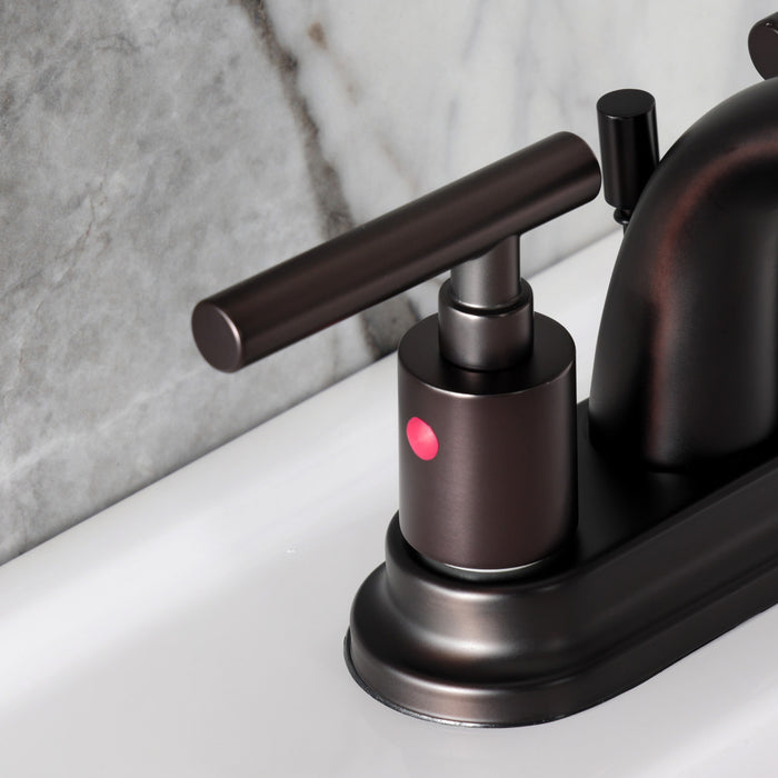 Kingston Tulare FB5615CML - Manhattan Double-Handle 3-Hole Deck Mount 4-Inch Centerset Bathroom Faucet with Pop-Up Drain, Oil Rubbed Bronze