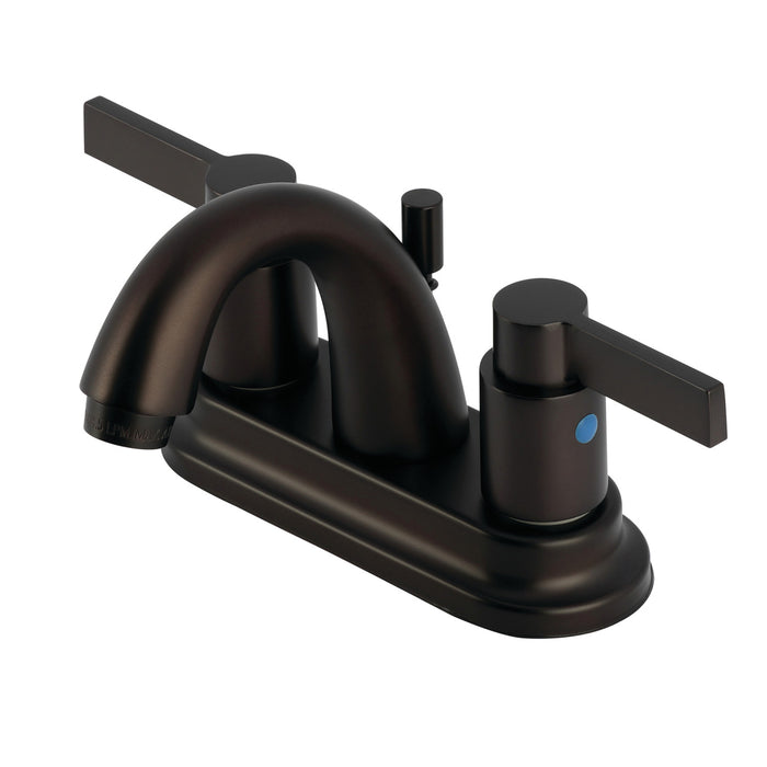 Kingston Tulare FB5615NDL - NuvoFusion Double-Handle 3-Hole Deck Mount 4-Inch Centerset Bathroom Faucet with Pop-Up Drain, Oil Rubbed Bronze