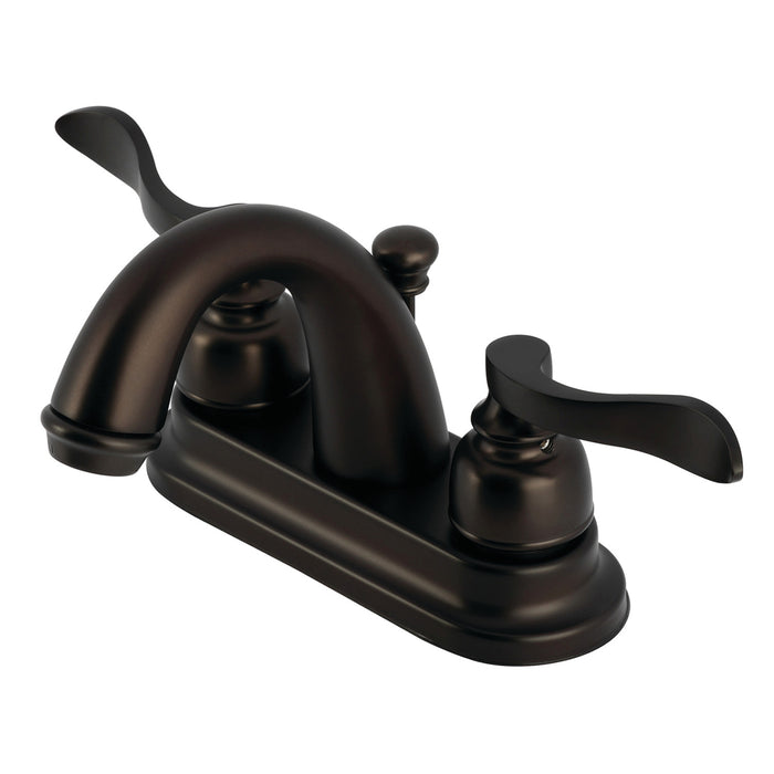Kingston Tulare FB5615NFL - NuWave French Double-Handle 3-Hole Deck Mount 4-Inch Centerset Bathroom Faucet with Pop-Up Drain, Oil Rubbed Bronze