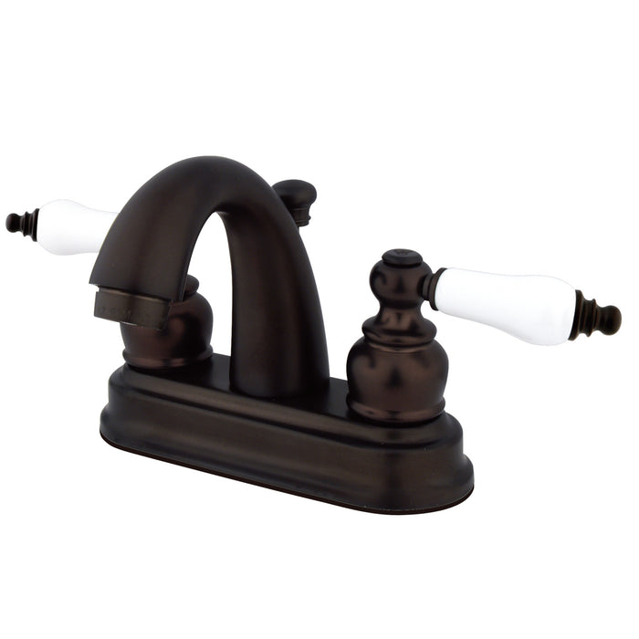 Kingston Tulare FB5615PL - Restoration Double-Handle 3-Hole Deck Mount 4-Inch Centerset Bathroom Faucet with Pop-Up Drain, Oil Rubbed Bronze