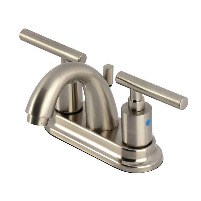 Manhattan FB5618CML Two-Handle 3-Hole Deck Mount 4" Centerset Bathroom Faucet with Pop-Up Drain, Brushed Nickel