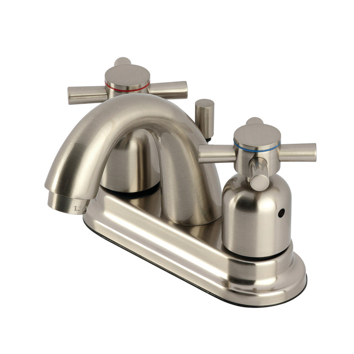 Kingston Tulare FB5618DX - Concord Double-Handle 3-Hole Deck Mount 4-Inch Centerset Bathroom Faucet with Pop-Up Drain, Brushed Nickel