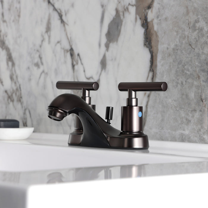 Kingston Tulare FB5625CML - Manhattan Double-Handle 3-Hole Deck Mount 4-Inch Centerset Bathroom Faucet with Pop-Up Drain, Oil Rubbed Bronze