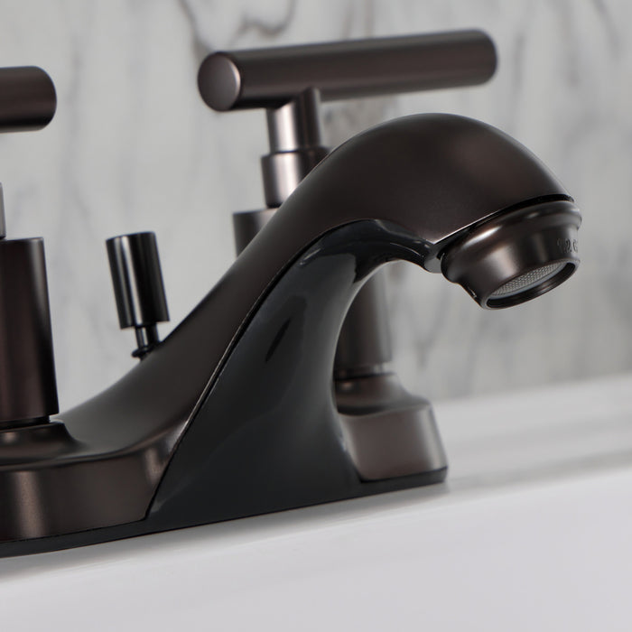 Kingston Tulare FB5625CML - Manhattan Double-Handle 3-Hole Deck Mount 4-Inch Centerset Bathroom Faucet with Pop-Up Drain, Oil Rubbed Bronze