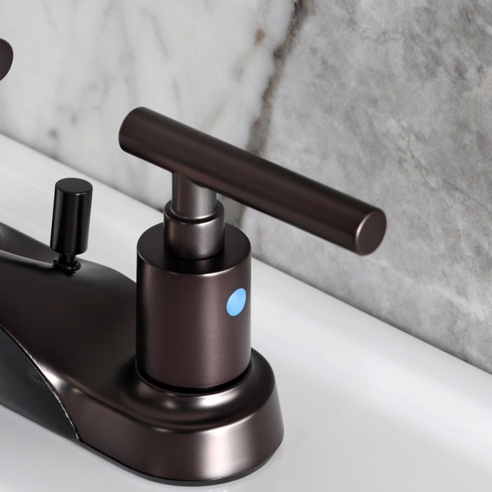 Kingston Tulare FB5625CML - Manhattan Double-Handle 3-Hole Deck Mount 4-Inch Centerset Bathroom Faucet with Pop-Up Drain, Oil Rubbed Bronze