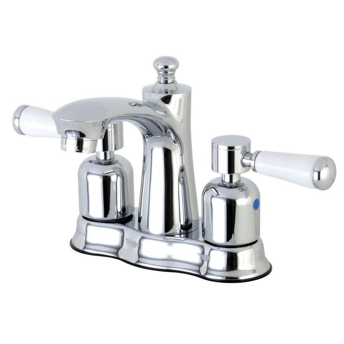 Kingston Tulare FB7611DPL - Paris Double-Handle 3-Hole Deck Mount 4-Inch Centerset Bathroom Faucet with Pop-Up Drain, Polished Chrome