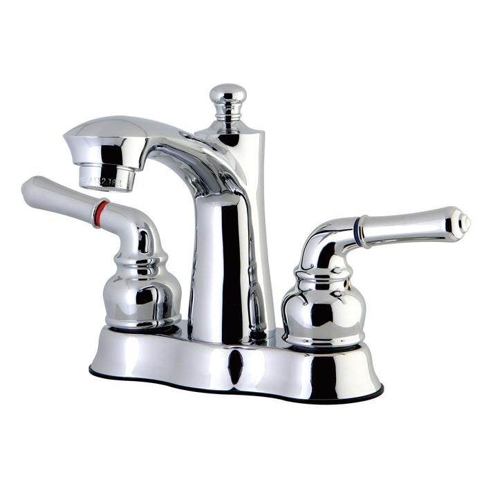 Kingston Tulare FB7611NML - Naples Double-Handle 3-Hole Deck Mount 4-Inch Centerset Bathroom Faucet with Pop-Up Drain, Polished Chrome