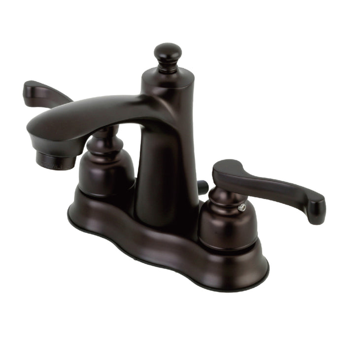 Kingston Tulare FB7615FL - Royale Double-Handle 3-Hole Deck Mount 4-Inch Centerset Bathroom Faucet with Pop-Up Drain, Oil Rubbed Bronze