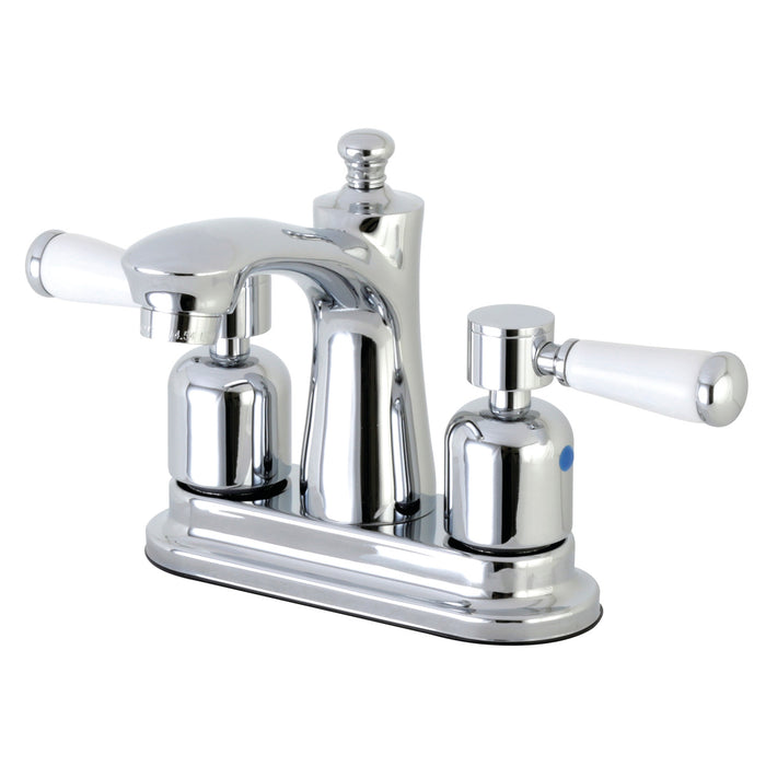 Kingston Tulare FB7621DPL - Paris Double-Handle 3-Hole Deck Mount 4-Inch Centerset Bathroom Faucet with Pop-Up Drain, Polished Chrome