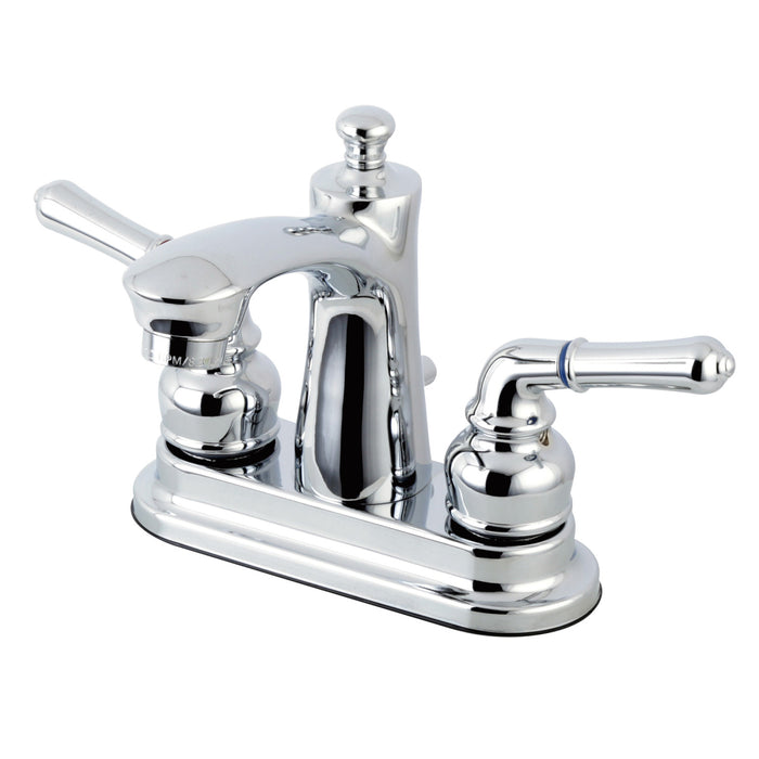 Kingston Heirloom FB7621NML - Naples Double-Handle 3-Hole Deck Mount 4-Inch Centerset Bathroom Faucet with Pop-Up Drain, Polished Chrome