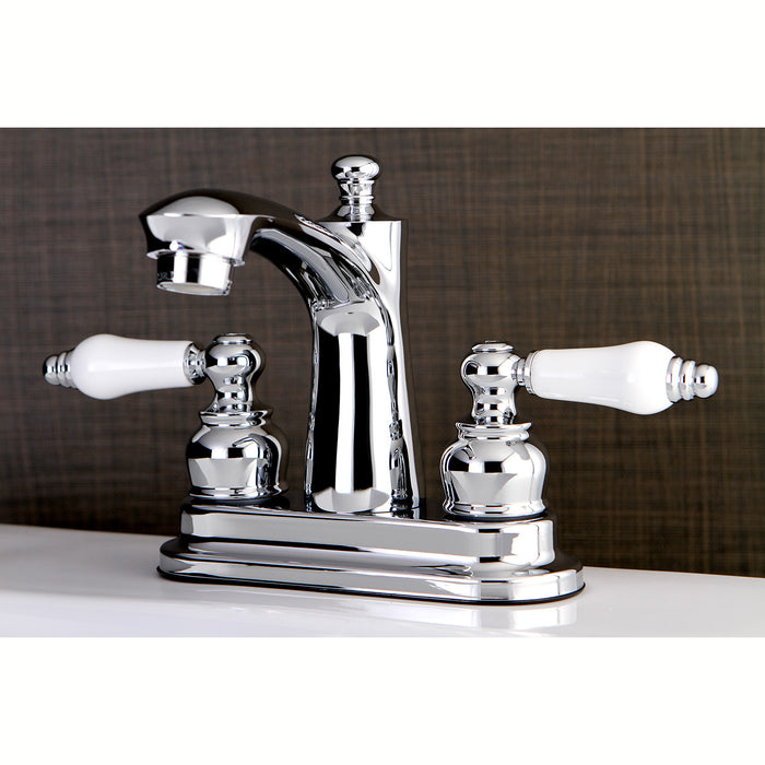 Kingston Tulare FB7621PL - Victorian Double-Handle 3-Hole Deck Mount 4-Inch Centerset Bathroom Faucet with Pop-Up Drain, Polished Chrome