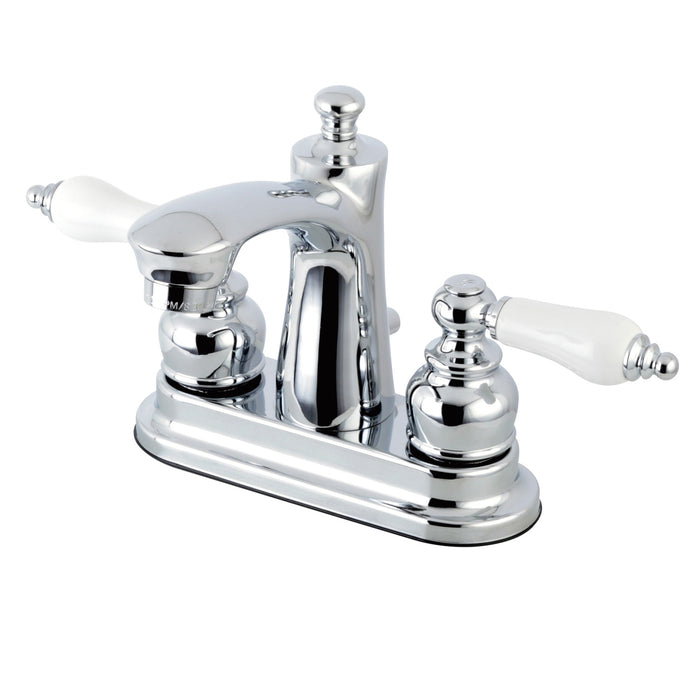 Kingston Tulare FB7621PL - Victorian Double-Handle 3-Hole Deck Mount 4-Inch Centerset Bathroom Faucet with Pop-Up Drain, Polished Chrome