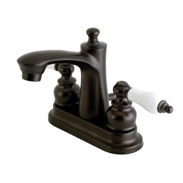 Kingston Tulare FB7625PL - Victorian Double-Handle 3-Hole Deck Mount 4-Inch Centerset Bathroom Faucet with Pop-Up Drain, Oil Rubbed Bronze