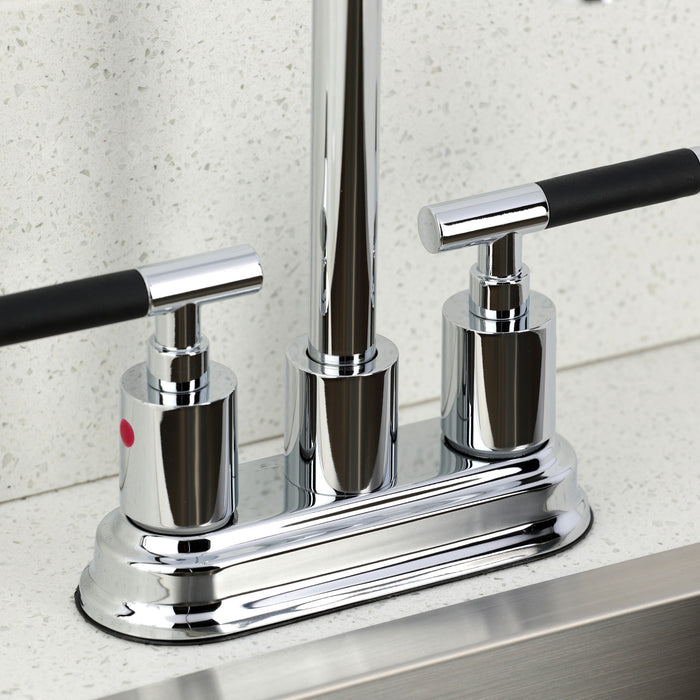 Kingston Tulare FB8491CKL - Kaiser Two-Handle 2-Hole Deck Mount Bar Faucet, Polished Chrome