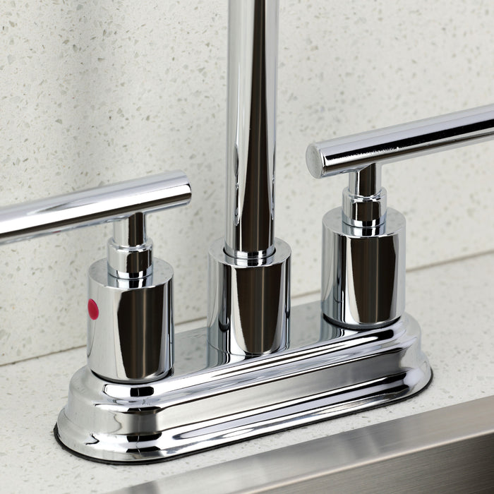 Kingston Tulare FB8491CML - Manhattan Two-Handle 2-Hole Deck Mount Bar Faucet, Polished Chrome