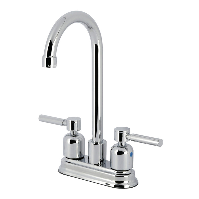 Kingston Tulare FB8491DL - Concord Two-Handle 2-Hole Deck Mount Bar Faucet, Polished Chrome
