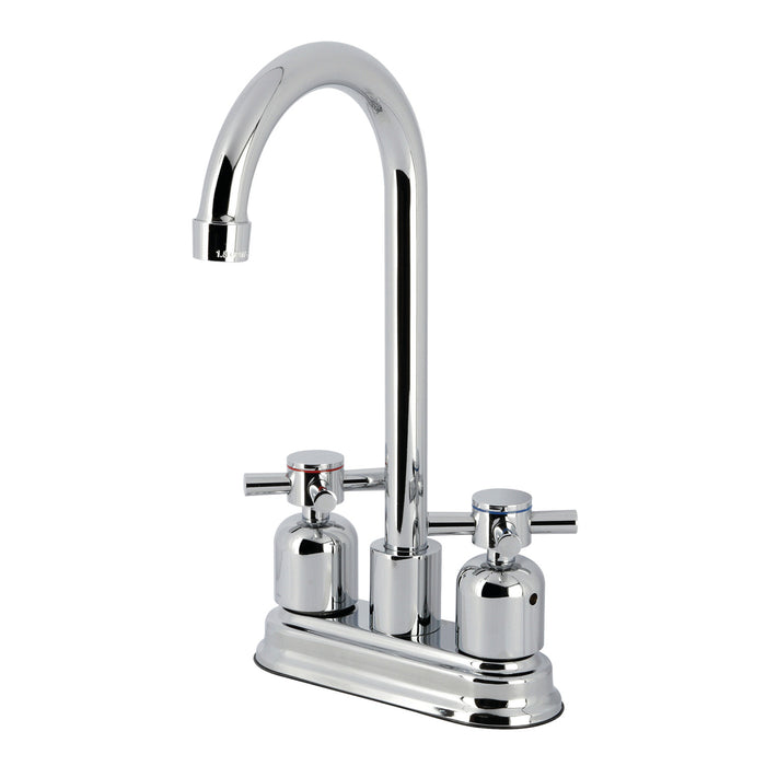 Kingston Tulare FB8491DX - Concord Two-Handle 2-Hole Deck Mount Bar Faucet, Polished Chrome