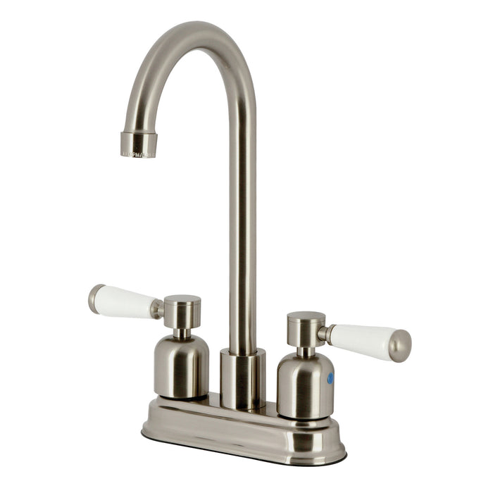 Kingston Tulare FB8498DPL - Paris Two-Handle 2-Hole Deck Mount Bar Faucet, Brushed Nickel