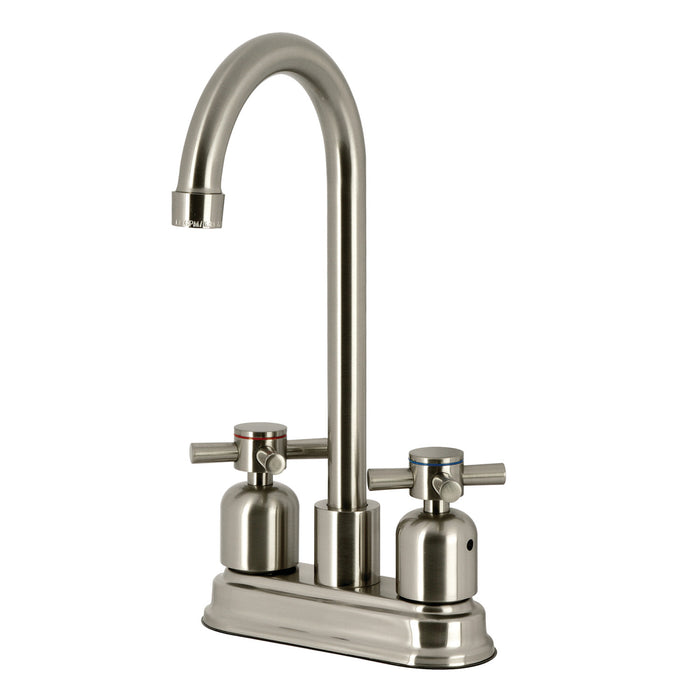 Kingston Tulare FB8498DX - Concord Two-Handle 2-Hole Deck Mount Bar Faucet, Brushed Nickel